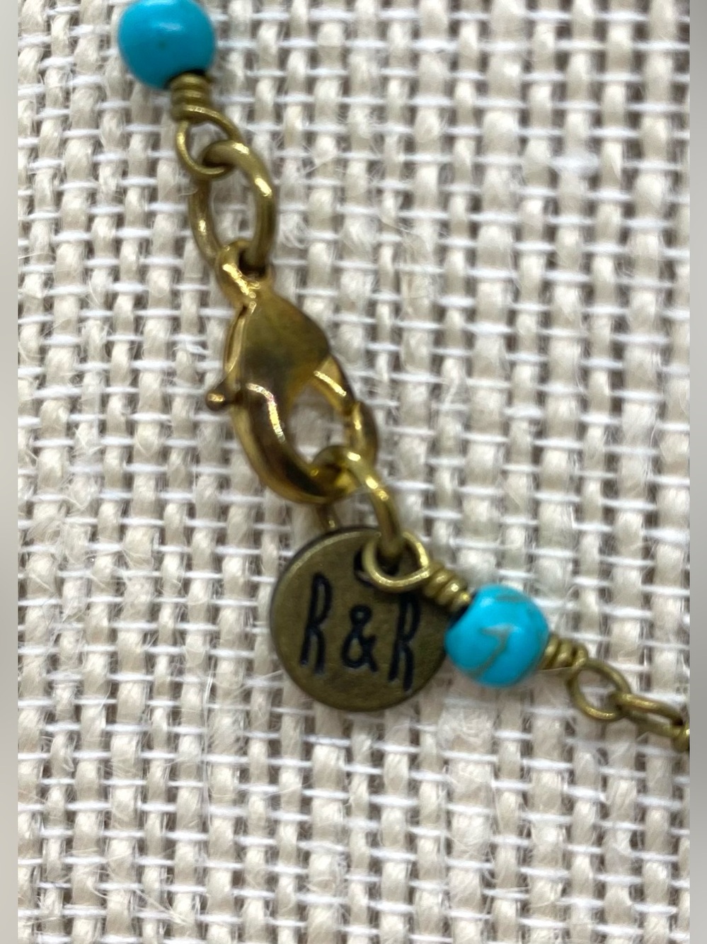 Blue Gold Beaded Necklace Beach Charms Boho Y2K Summer Preppy Eclectic Festival - Picture 6 of 15